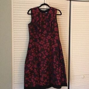 Floral Sleeveless Dress - Black and Pink